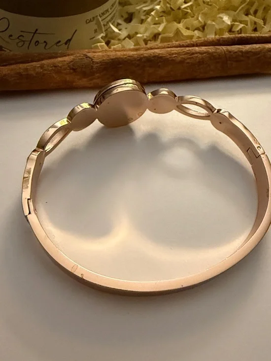 Fashion Jewelry Gold-Tone Black Enamel Crystal Accent Bracelet - Picture 5 of 6